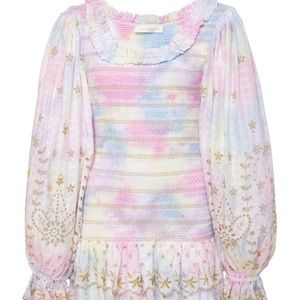LOVE SHACK FANCY Tie-dye smocked dress! 💗💛💙🤍